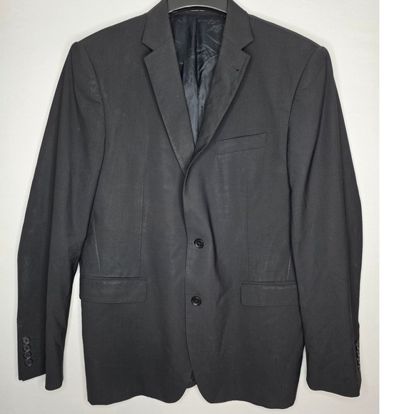 Louis Vuitton Uniforms Men's Suit Jacket‎ Wool Stretch Black Blazer Sport 52 Reg